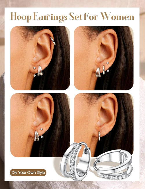 Sterling Silver Hoop Earring Set